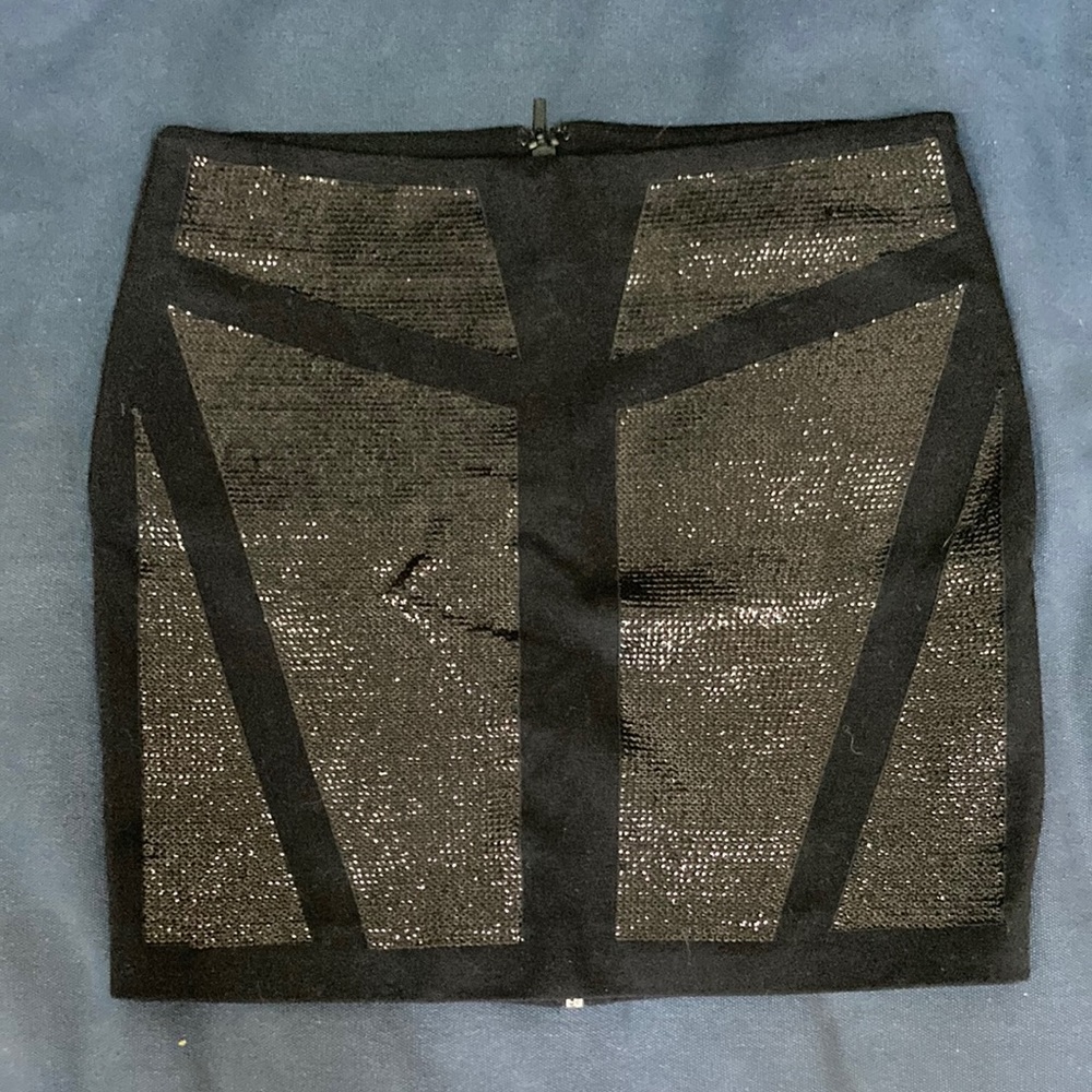 Bebe black sequined mini shirt